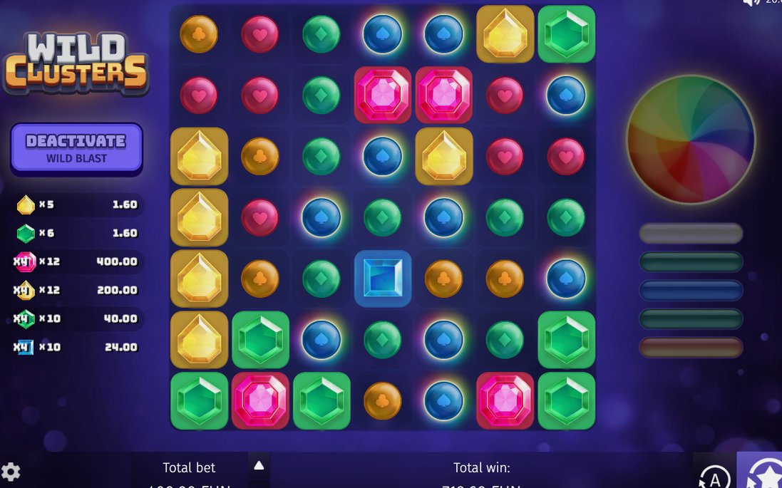 Bonusläget i Wild Boost med wild-symboler på griden
